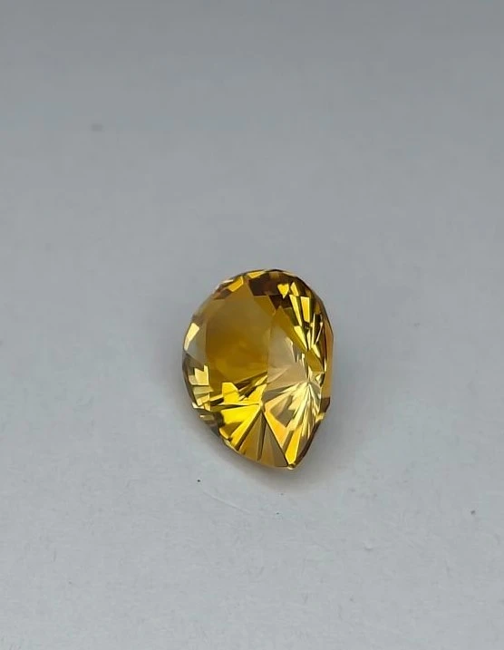 5.37 Natural Yellowish Citrine Pear Cut Loose Gemstone From Nigeria — view 4